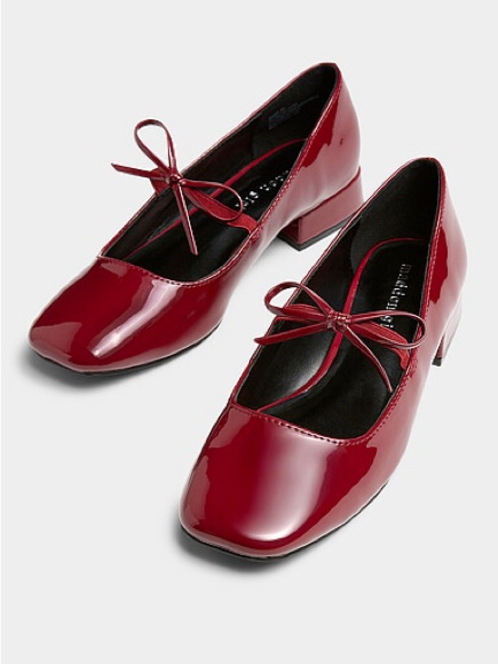 Madden Girl Glossy Cherry Mary Jane Block Heels